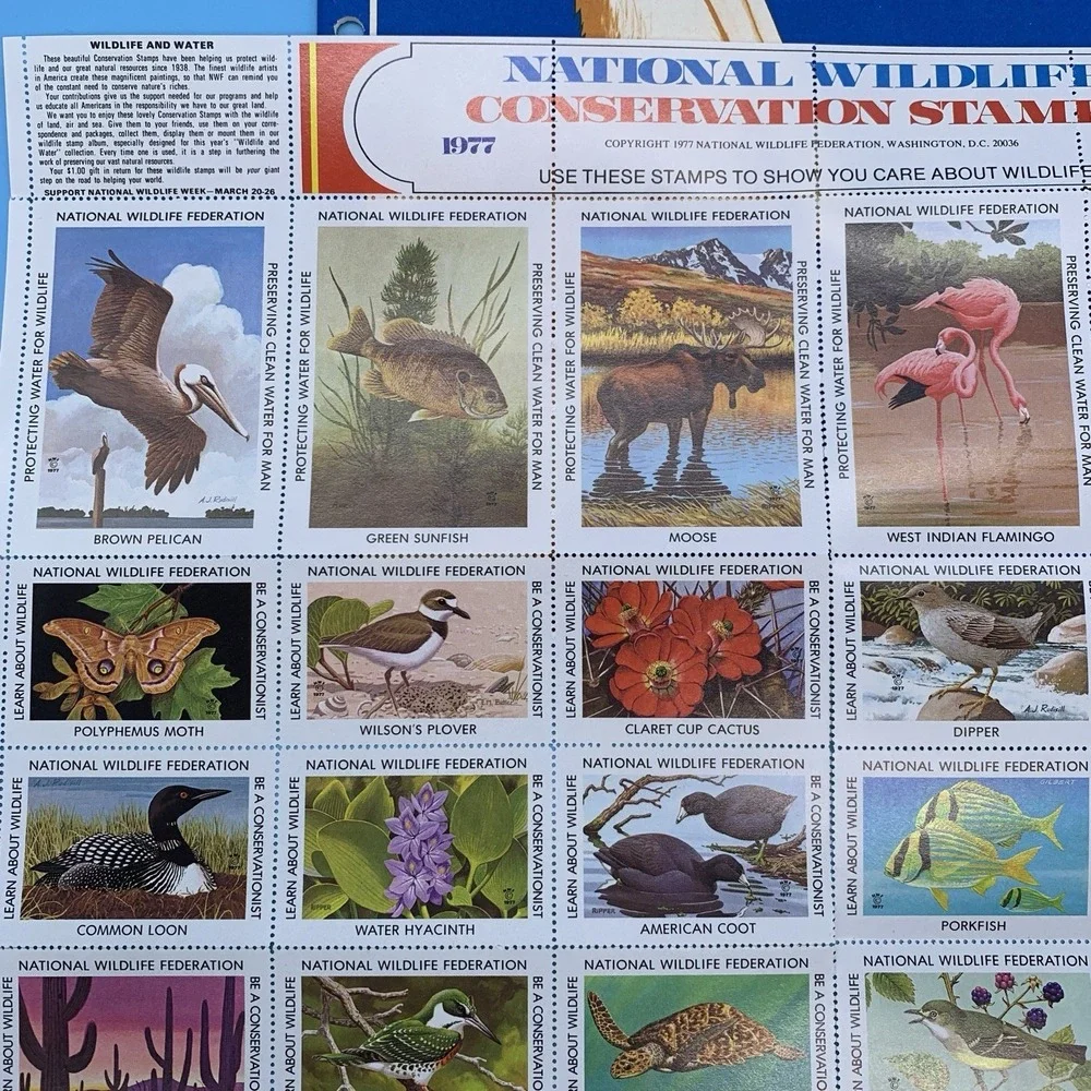 Stamp Album Complete 1977 Wildlife Conservation National Wildlife Federation
